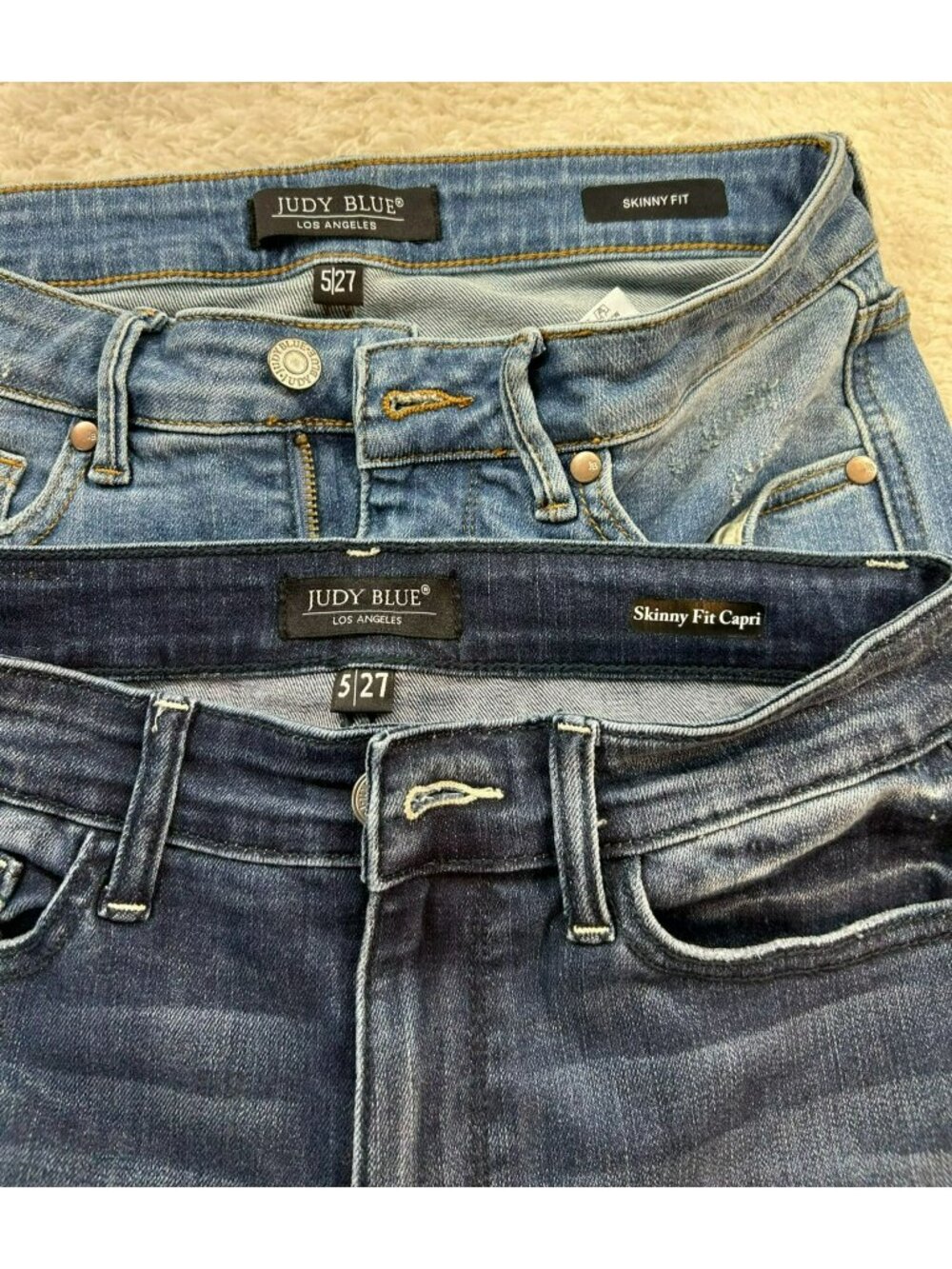 Judy Blue Womens Skinny Fit Jeans Size 5/27 Medium & Dark Wash Denim Stretch - Picture 3 of 12